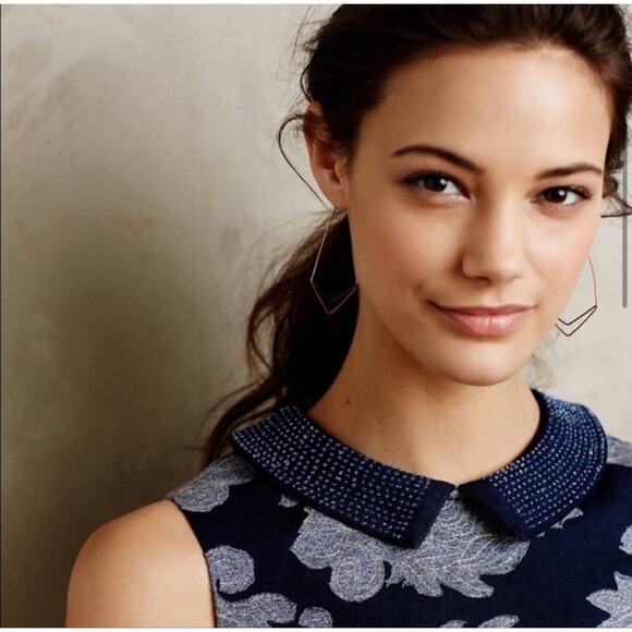 Anthropologie‎ Let Me Be Rain Garden Sheath Beaded Appliqué Dress Size 4 - Picture 3 of 7